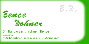bence wohner business card